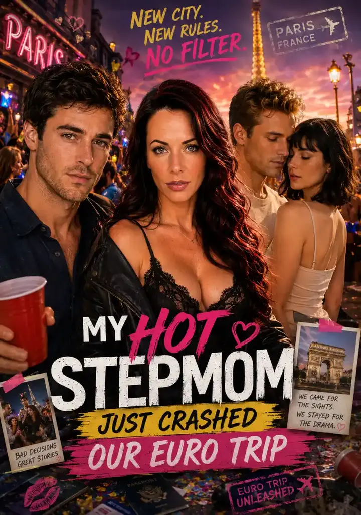 My Hot Stepmom Just Crashed Our Euro Trip poster – Candy Shorts AI series